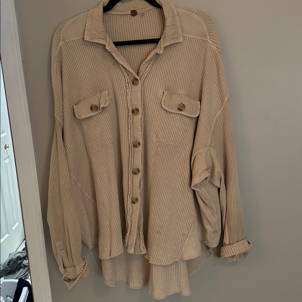 FP One Waffle Knit Button-Up Shirt